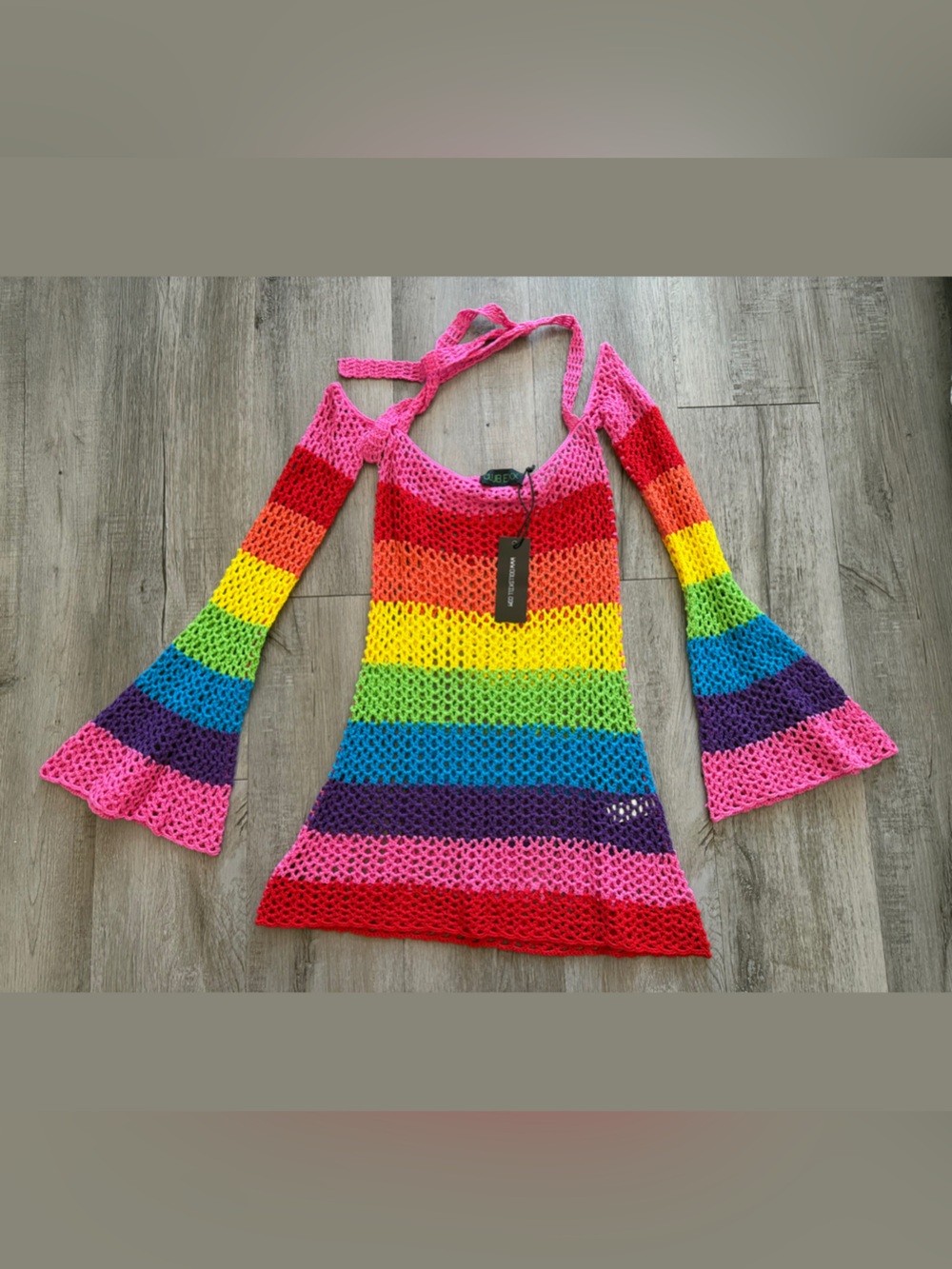 Club Exx Rainbow Crochet Dress
